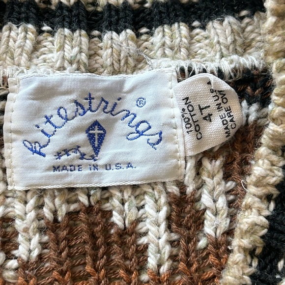 Kitestrings Hartstrings Sweater Vest Vintage Boys 4T Vintage Brown Dogs Chunky - Picture 3 of 6